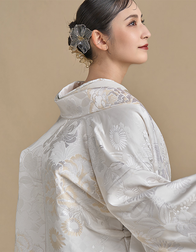 色打掛　ブルーグレー　鶴　213 白無垢」「打掛」~花嫁を「和」で彩る-wedding kimono-japan style