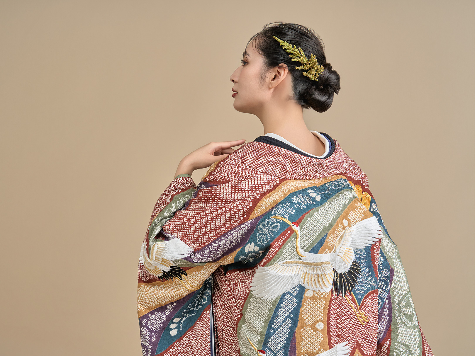 色打掛 熨斗目飛翔鶴(のしめひしょうかく)